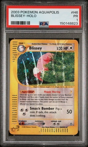 Pokemon Blissey Holo Aquapolis H6/147 PSA 1