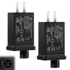 2PCS Replacement Yard Inflatable Adapters,Low Voltage Transformers US Black
