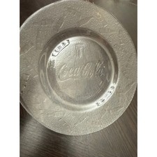 Coca-Cola Clear Embossed Glass 8 Inch Salad Dessert Plate Textured Bottle Logo