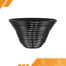 13 x Metal Step Up Ring Camera Lens Filter Adapter Aluminum Black