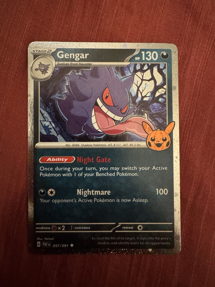 Pokémon TCG Gengar Trick or Trade Halloween Holo Promo Rare Card 057/091 NM+