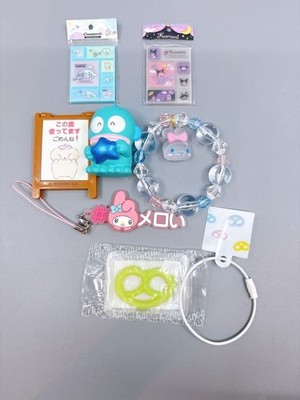 Sanrio Gummitch / Gachapon 7Piece Set, Charms Stickers Missing Chain, Used