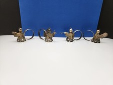 4 Silver Tone Plated Angel Napkin Rings Holders Trumpet Cybil Candle Book