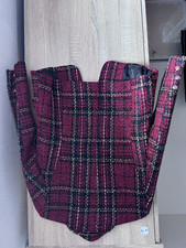 Damen Blazer Tweed kariert Bordeaux/Schwarz k...