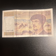 1991 France 20 Francs Debussy Banknote On Good Condition See Photos