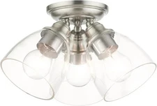 Livex Montgomery 3 Light Flush Mount, Brushed Nickel - 46339-91