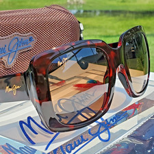  RARE PERFECT  Maui Jim "TWO STEPS" 863-10 Gloss Dark Tortoise/ Bronze Lenses 