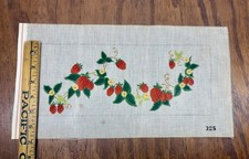 Hand Painted Needlepoint Canvas   Strawberries   18 Count