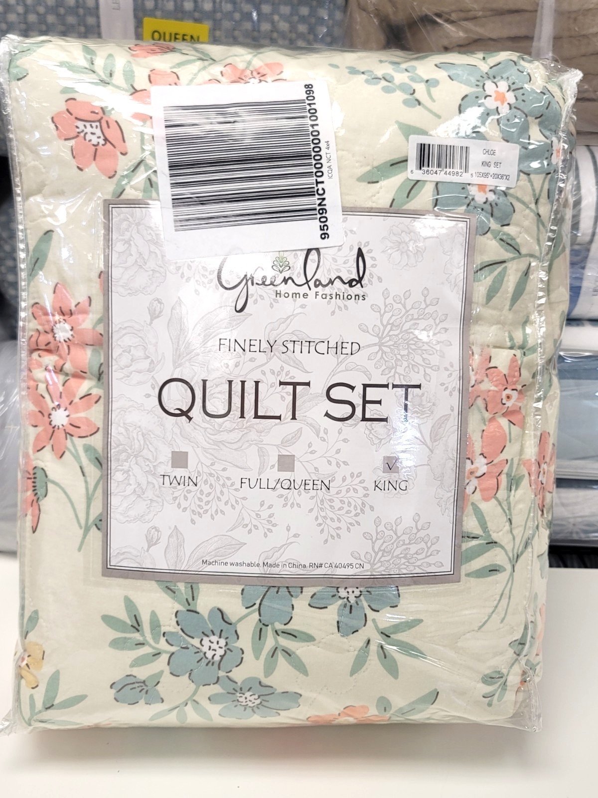 Greenland Home Chloe Floral Pastel 3-Piece Cotton Blend King