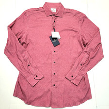298 New EMANUEL BERG Stretch Shirt Men's LARGE L 16.5 EU 42 Red Jersey 4 Flex