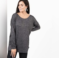 NWT Agnes  Dora Long Sleeve Tunic Heathered Gray Size Medium