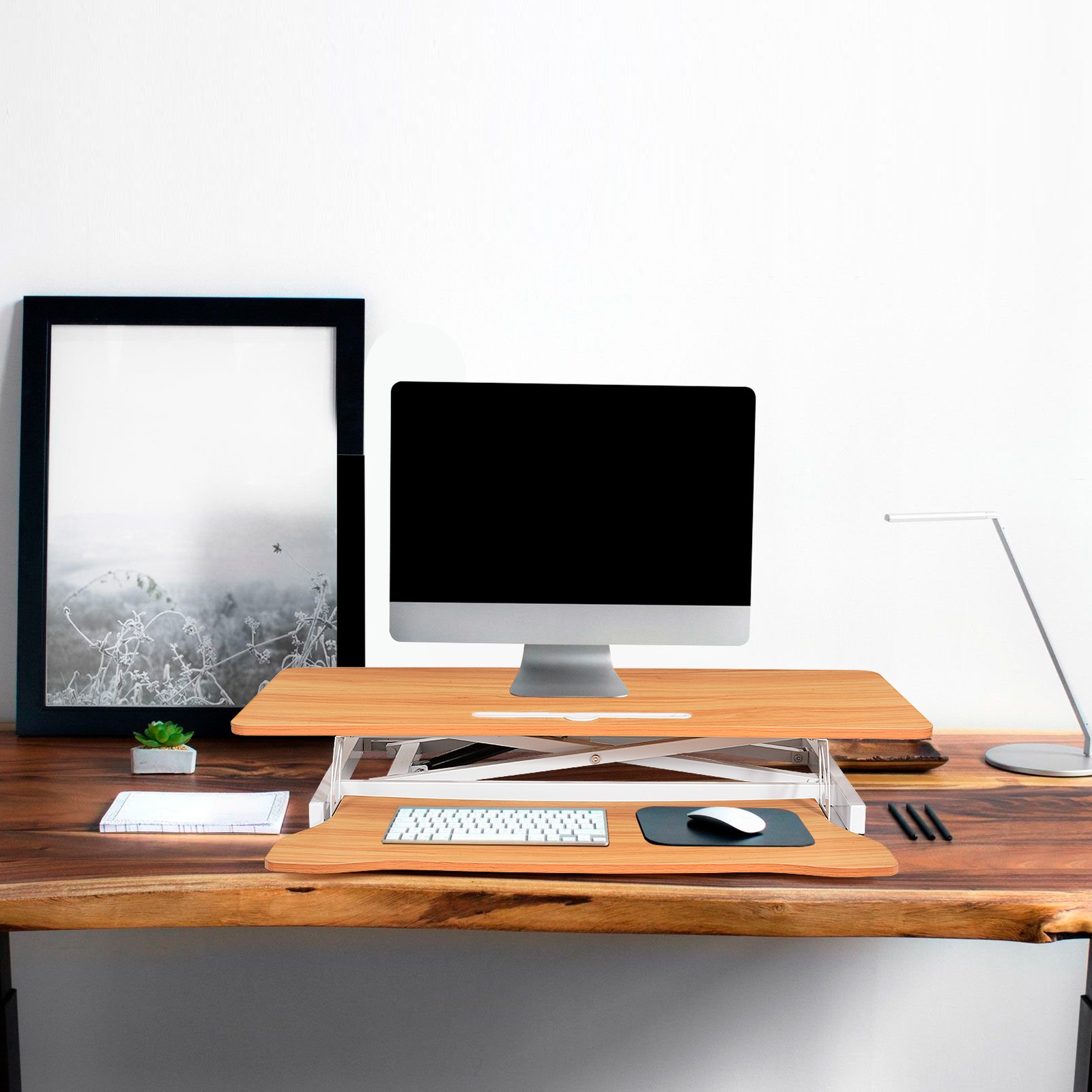 37" Home Office Desk Riser Adjustable Standing Desk Converter Adjustable