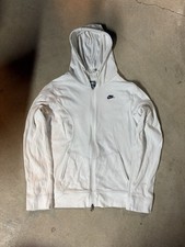 Womens Vintage 00  s Nike Y2K Full Zip Up Hoodie White Size Large