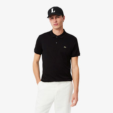 Lacoste Men  s Regular Fit Pima Cotton Soft Polo Shirt, Black, Size Options