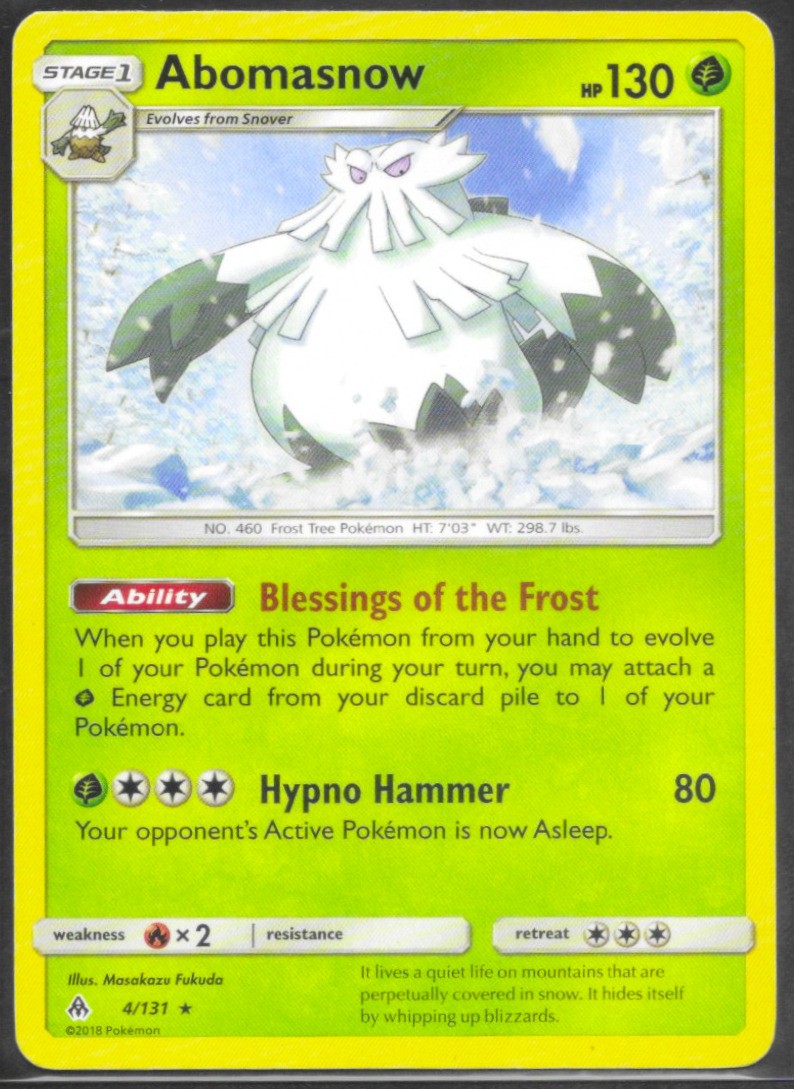 Abomasnow Rare SM - Forbidden Light 4/131 LP