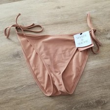 NWT Shade  Shore Neutral Brown Low Rise Cheeky Bikini Bottom Size Medium