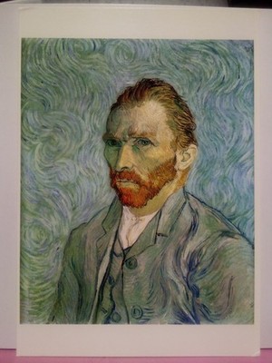 Vincent Van Gogh portrait de l'artiste art postcard Musee d'Orsay 1986