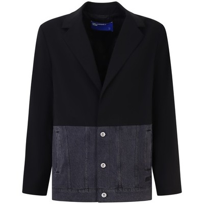 KARL LAGERFELD JEANS - Herren Jacke schwarz mit Denim Unterteil
