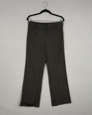 Sandro Sportswear Dress Pants Womens 8 Gray Straight Leg Cuffed Hem Welt Pockets