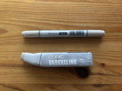 COPIC  Ciao W3 Layoutmarker grau mit Copic Marker Nachfülltinte ( 40% voll)