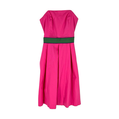 Lilly Pulitzer Dress Womens Size Bright Pink Strapless Blue Green