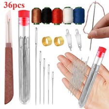 36X Big Eye Steel Needles Set-Long  Thin Handmade Quilting  Sewing Needles Kit