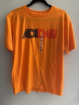 Adidas The Go-To Tee Men's Size L Orange Graphic Logo T-Shirt NEW