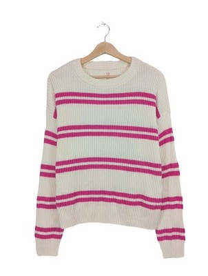 S.OLIVER Feinstrickpullover Damen Pullover Gr. DE 42 pink-wollweiß-schwarz
