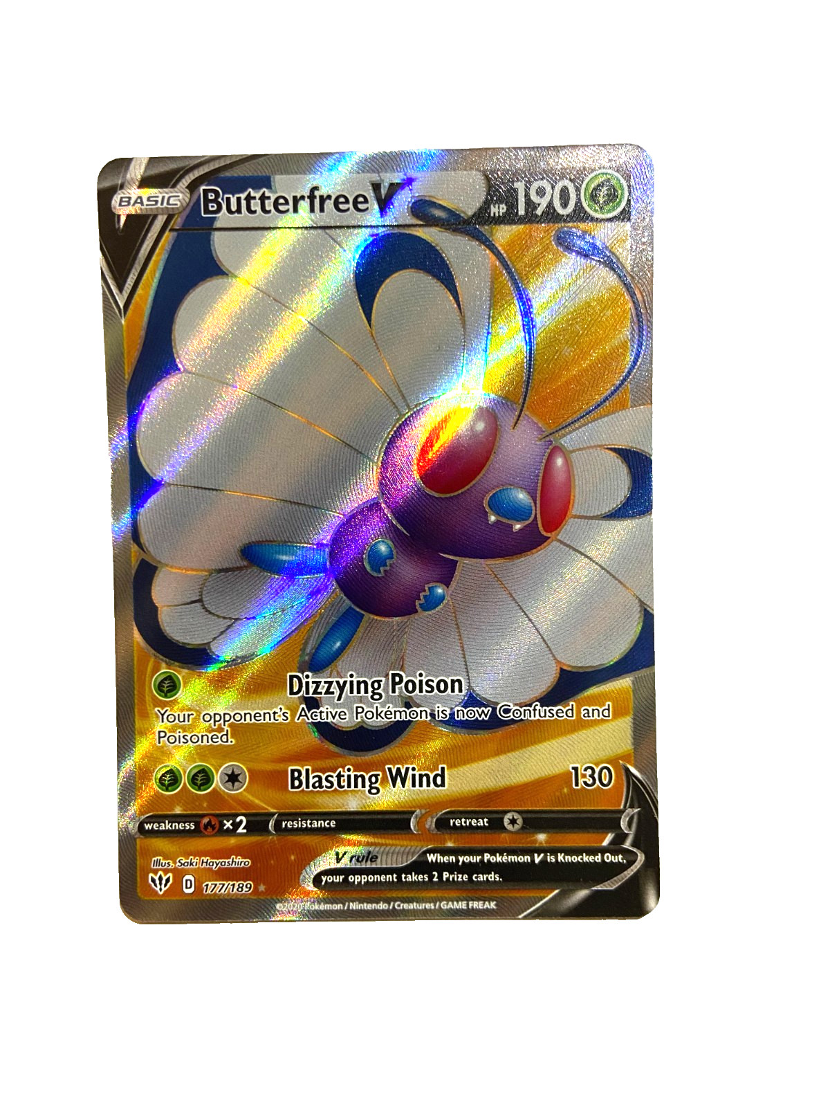 Butterfree V 177/189 Ultra Rare SWSH03: Darkness Ablaze Pokemon Light Play LP B2