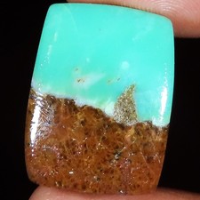 Pierre Précieuse Loose En Chrysoprase Bio Naturel En Cabochon Cushion 19x26x4 Mm