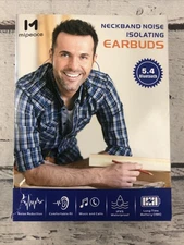 MIPEACE Bluetooth Earplug Headphones, Neckband Wireless Earbuds earplugs, BLACK