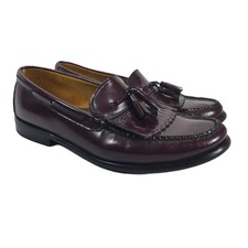 Vintage G.H. Bass Weejuns Burgundy Leather Kiltie Tassel Loafers Men's Size 10