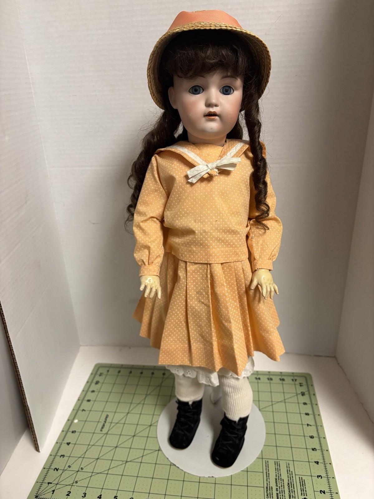 Antique Kestner J.D.K. 214 Bisque Head Doll 26” Blue Sleep Eyes Germany