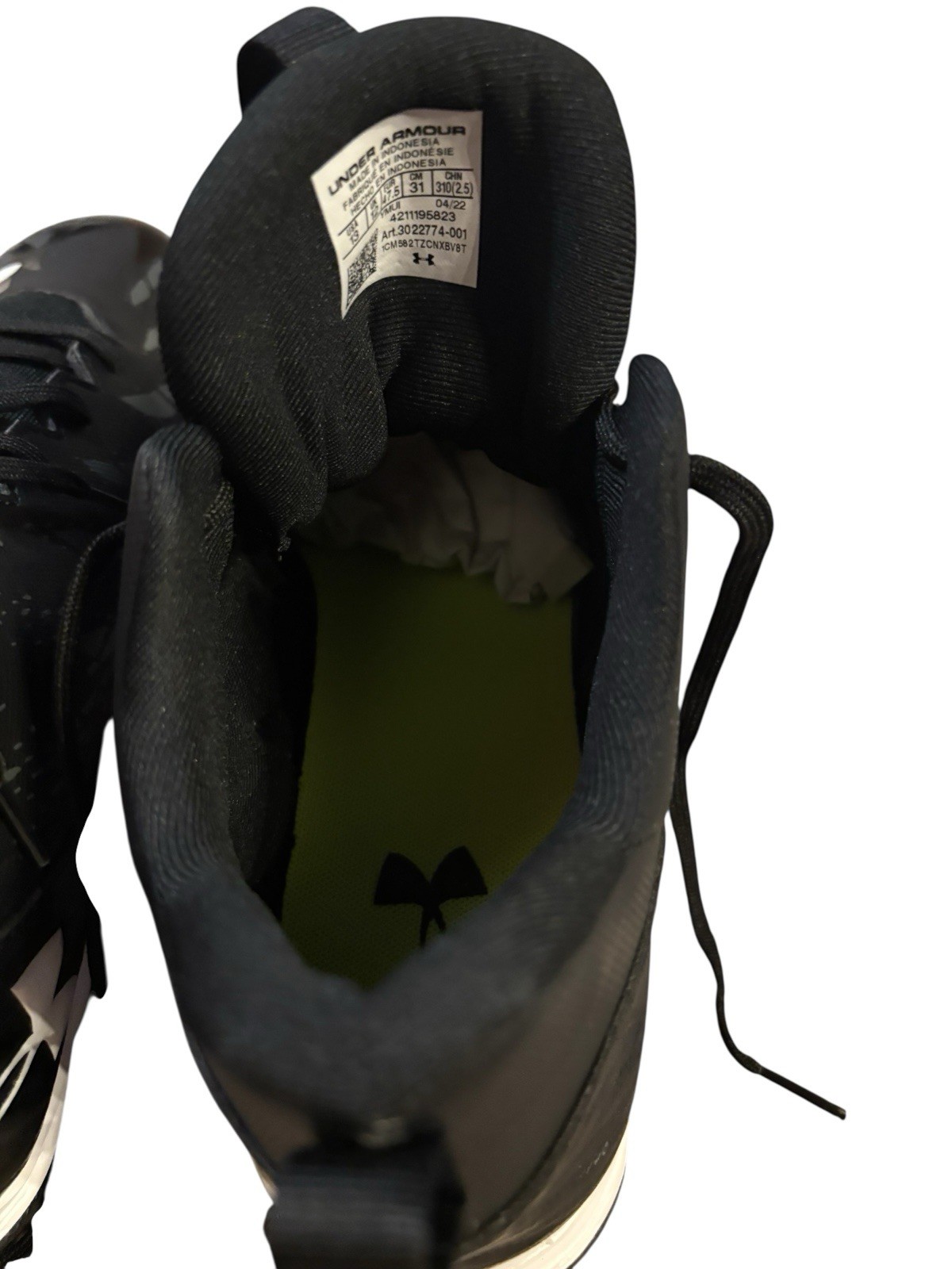 Under Armour Spotlight Football Cleats Black Mens 13 3022774-001 Activewear thumbnail 10