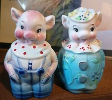 Vintage Japan Prunella & Pomeroy The Pig by Lorraine Elam salt pepper shakers