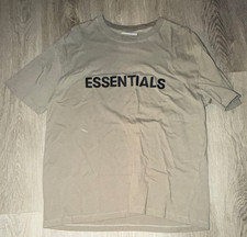 ESSENTIALS Fear of God Men's Beige Logo Crew Neck Short Sleeve T-Shirt Size S