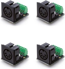 4 Pin DIN 5 Female Connector Breakout Board PCB Mounted Audio Vide Size: DIN 5