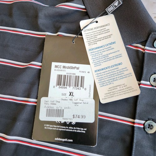 Adidas Golf Polo Mens XL Button Up Embroidered Performance Athleisure Sportswear - Picture 9 of 12