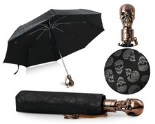 UV Umbrella Skull Parasol Folding Umbrella Automatic Open and Close Sun Umbre...