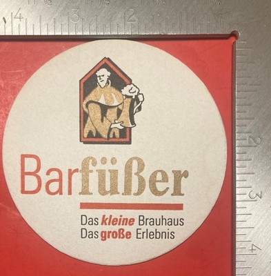 BARFÜSSER DAS KLEINE BRAUHAUS  4 INCH ROUND  BEER COASTER