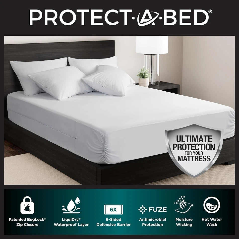 Colchón Protect-A-Bed AllerZip con cremallera Queen, a prueba de chinches y Dus Foto 2 de 4