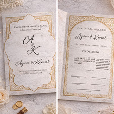 Dini Nikah Belgesi Islamische Ehes Zertifikat  Imam Nikah Dügün A5 Format
