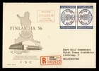 DR WHO 1956 FINLAND FDC FINLANDIA EXPO IMPERF PAIR M76976