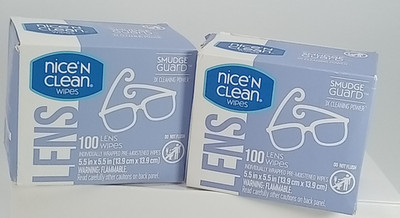 2 Nice 'n Clean SmudgeGuard Lens Cleaning Wipes