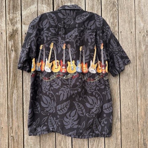 Camisa Grande Pacific Legend Guitars Rock Band Tropical Hawaiana Botón Garaje - Imagen 6 de 6