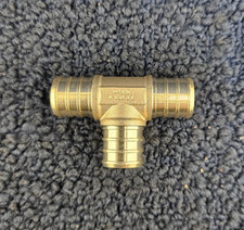  QTY 9 Barb Crimp Pex 1/2" X 1/2" X 1/2" Tee Brass Fittings, Lead Free