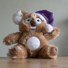 Cushelle Koala Bear Official Cuddly Soft Plush Toy purple Christmas Hat