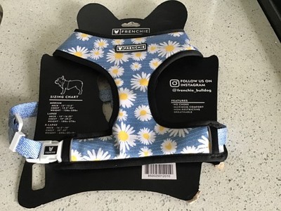 Frenchie Duo Sunflower Reversable No Choke Dog Harness Large Wt. 18-27 lbs.