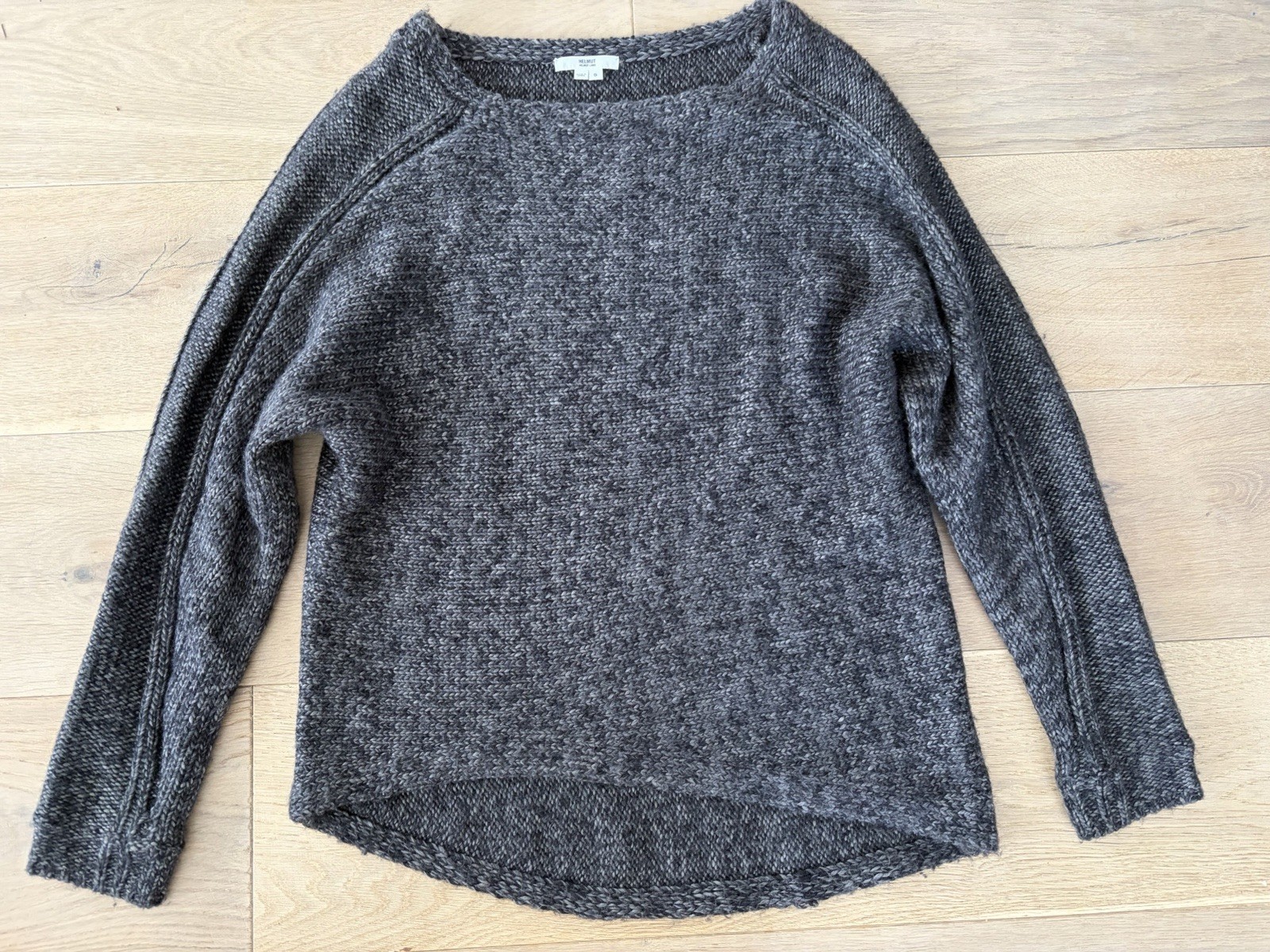 Helmut Lang gray knit alpaca wool blend asymmetrical hem - size small