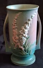 Roseville Foxglove 1942  Art Pottery Ceramic Vase 48-8 Small Chip Underside 8"T